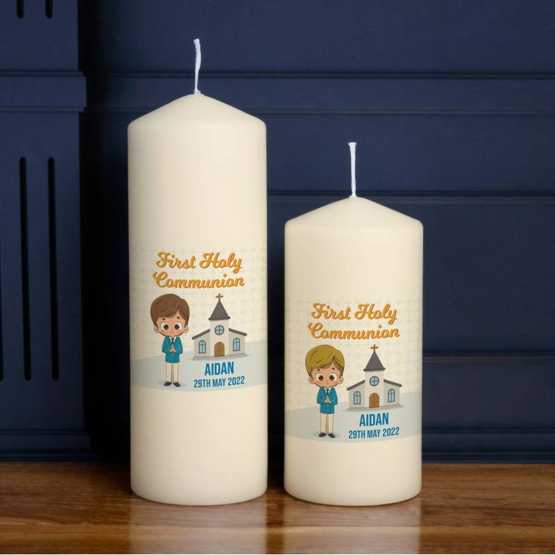 First Holy Communion Boy - Personalised Candle