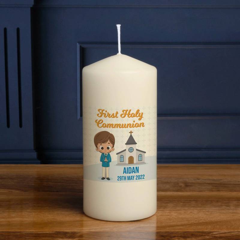 First Holy Communion Boy - Personalised Candle