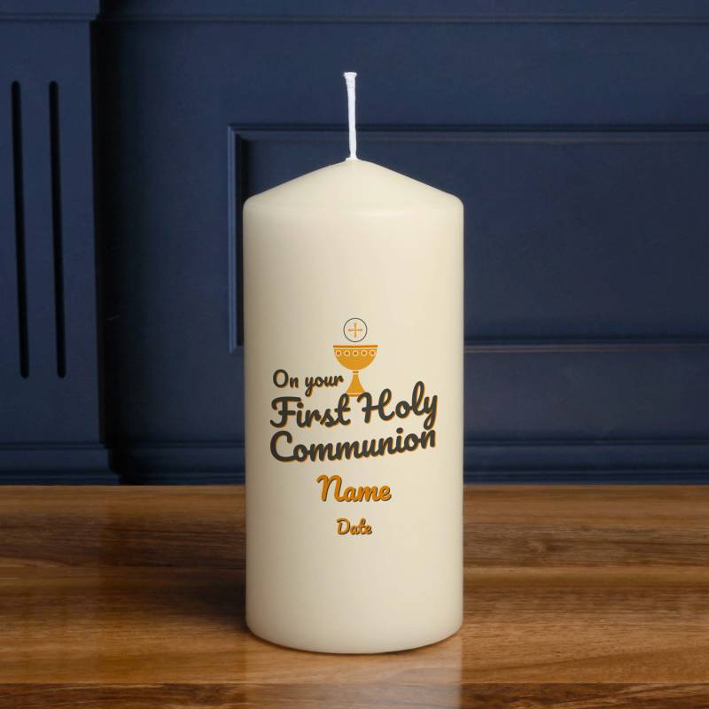 On Your First Communion Chalice - Personalised Candle