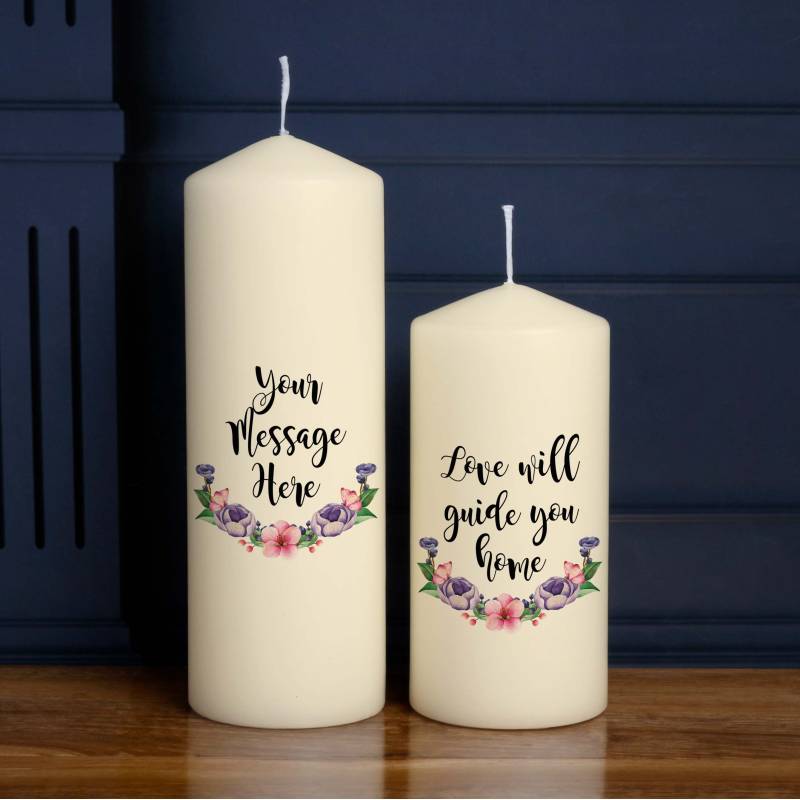 Any Message Flowers - Personalised Candle