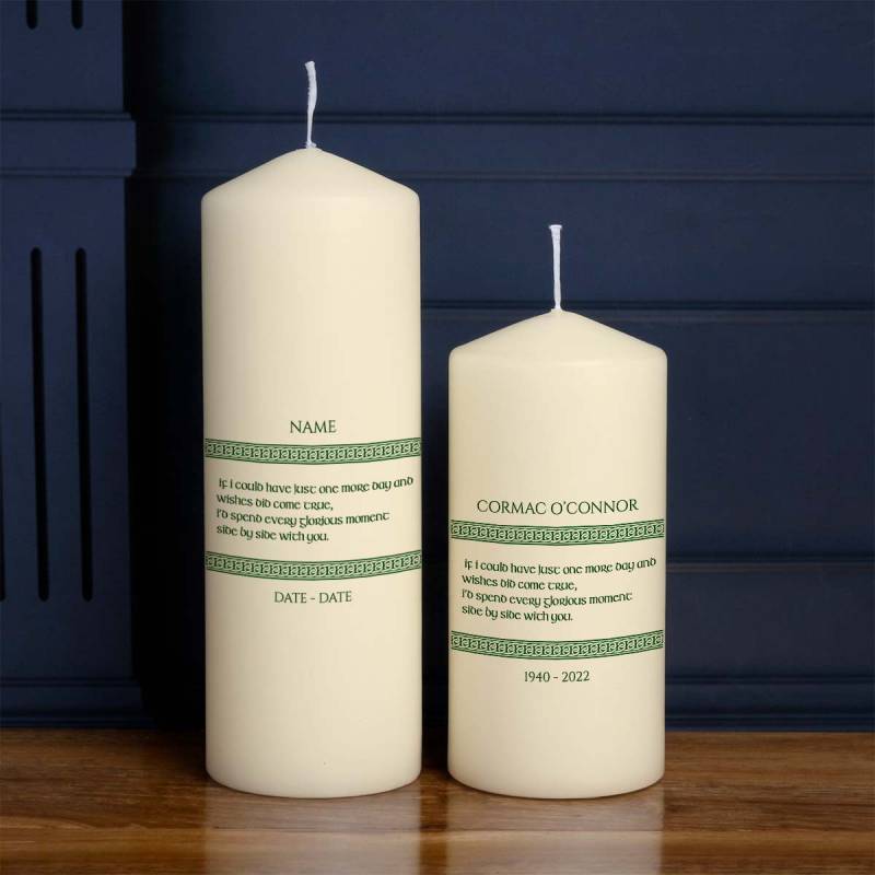 Memorial Poem Side By Side You Male - Personalised Candle