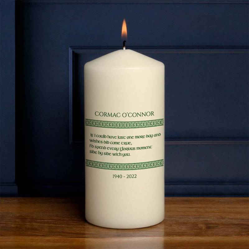 Memorial Poem Side By Side You Male - Personalised Candle