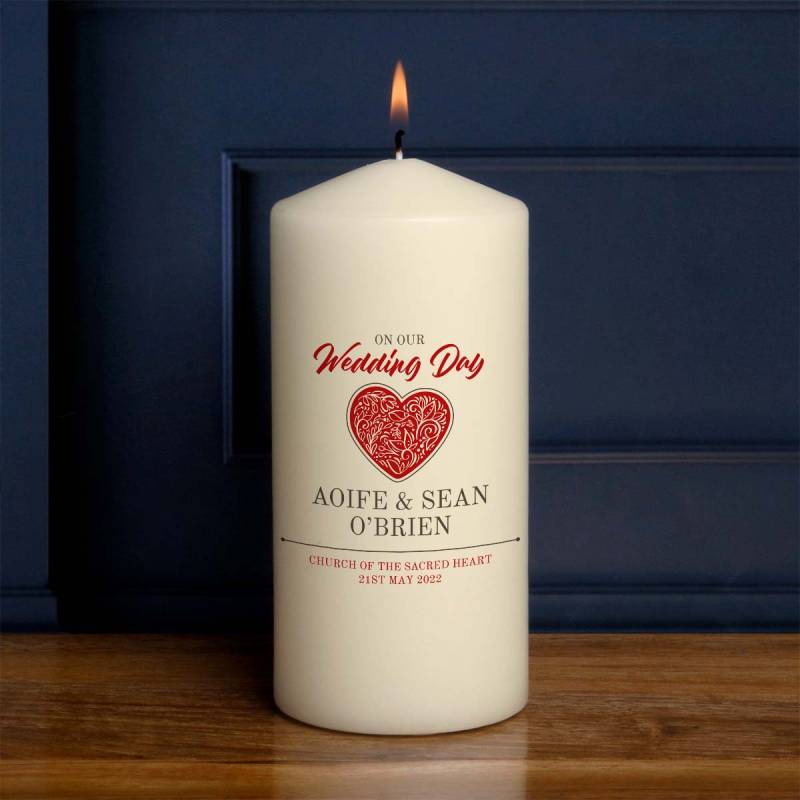 On Your Wedding Day Heart - Personalised Candle