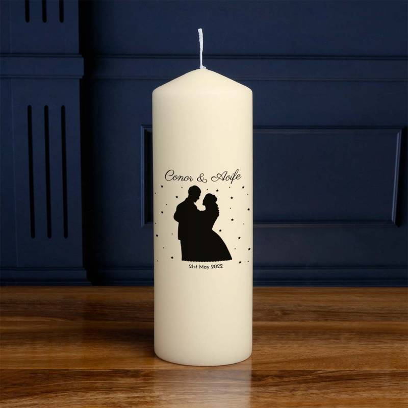 Couple's Silhouette - Personalised Candle