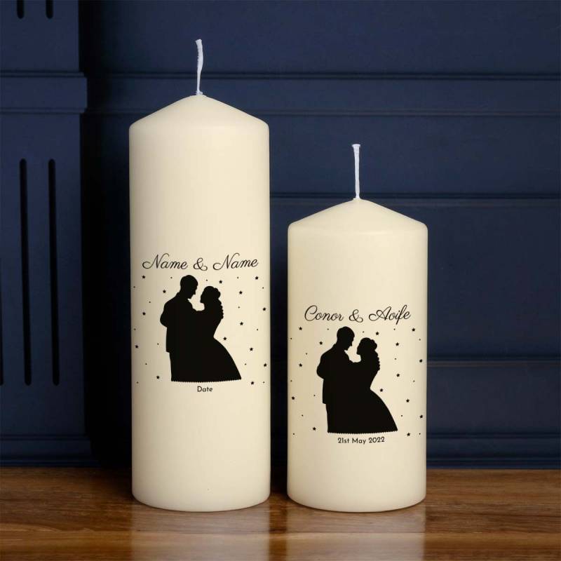 Couple's Silhouette - Personalised Candle