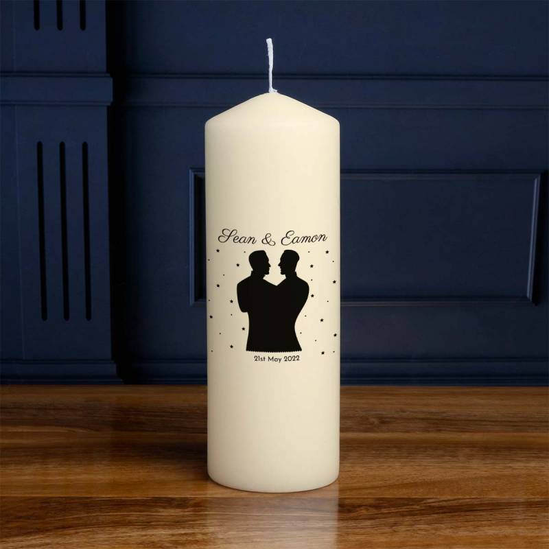 Couple's Silhouette - Personalised Candle