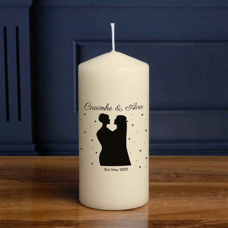 Couple's Silhouette - Personalised Candle