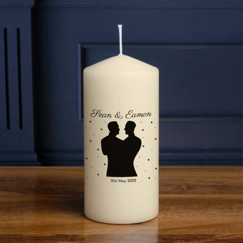 Couple's Silhouette - Personalised Candle