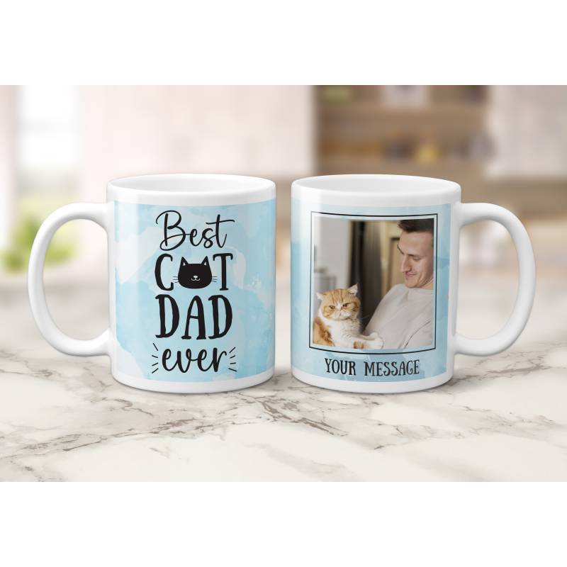 Any Photo Best Cat Dad Ever - Personalised Mug