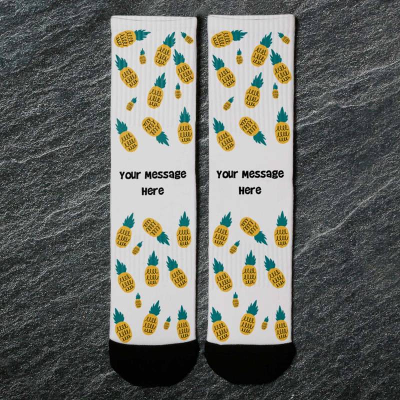 Pineapple Any Message - Personalised Socks