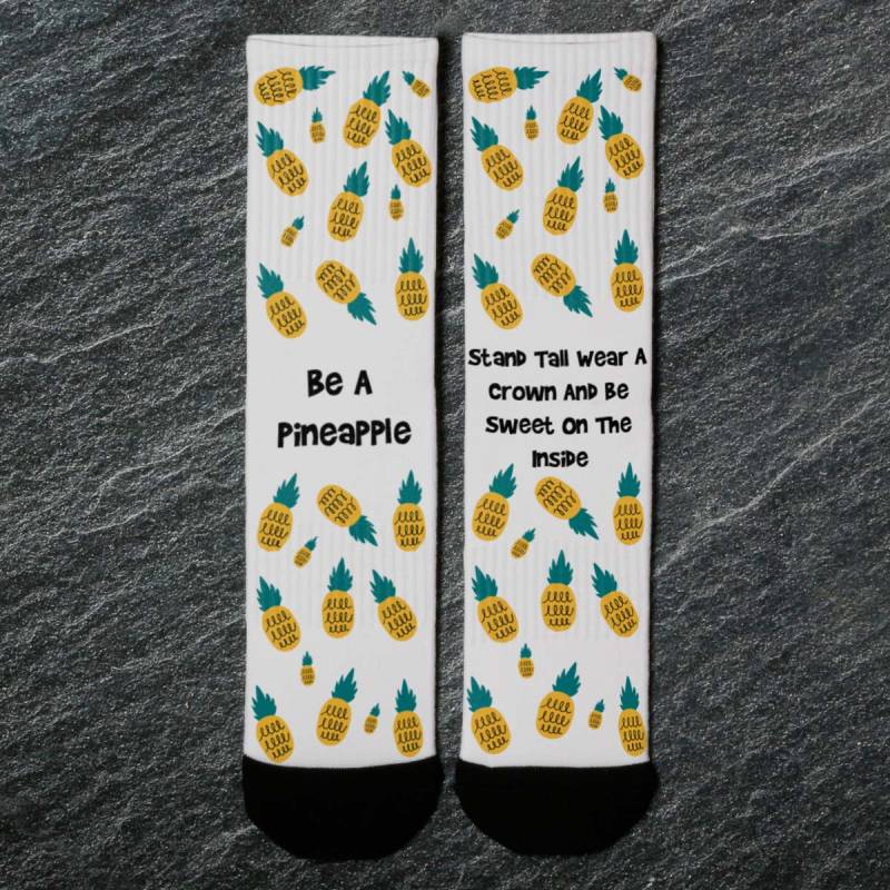 Pineapple Any Message - Personalised Socks