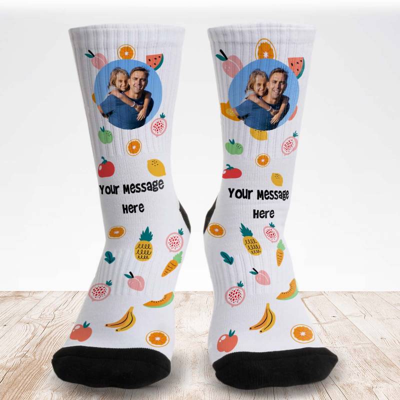 Pineapple Any Photo and Message - Personalised Socks_DUPLICATE