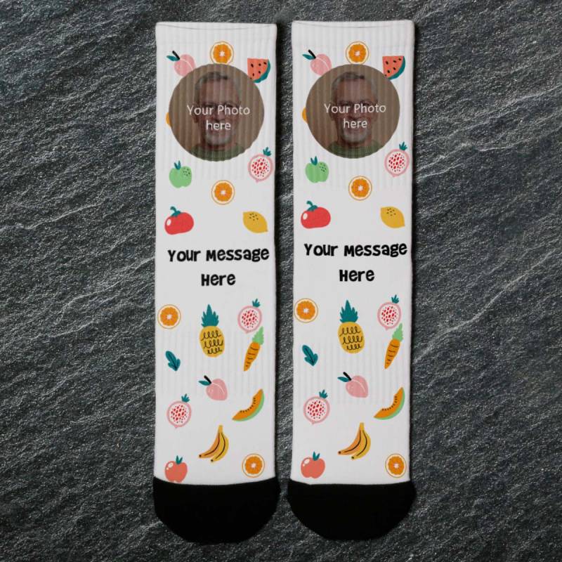 Pineapple Any Photo and Message - Personalised Socks_DUPLICATE