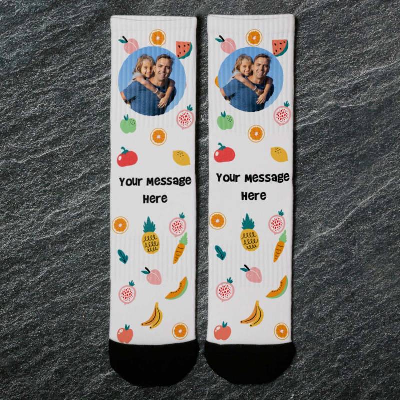 Pineapple Any Photo and Message - Personalised Socks_DUPLICATE