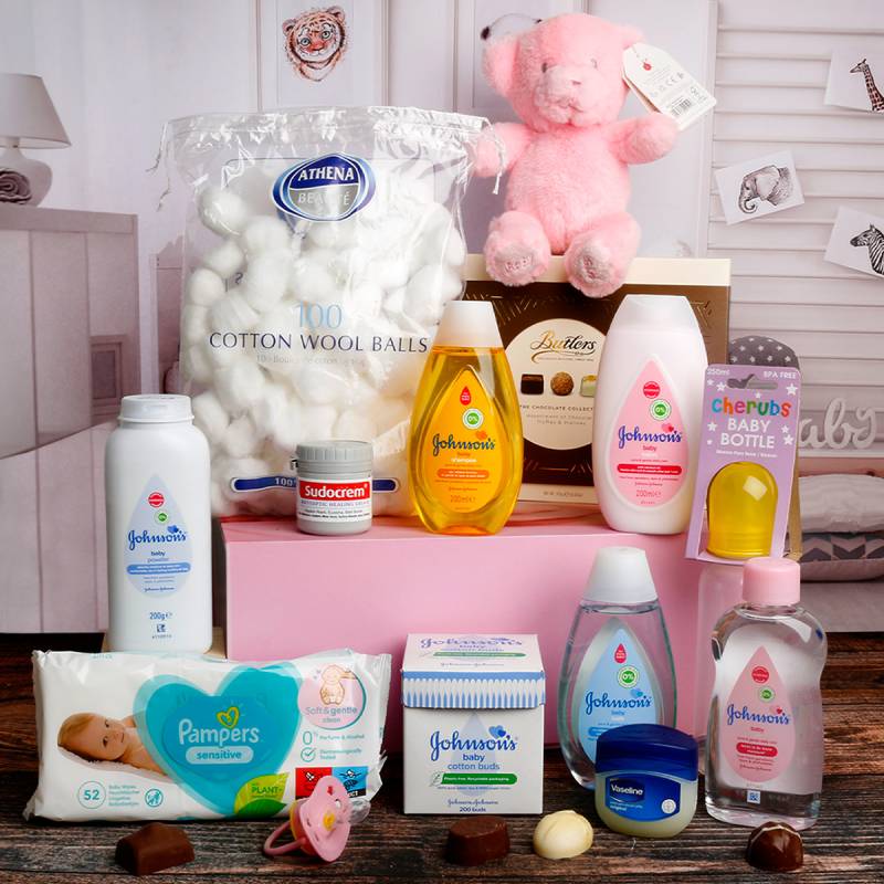 Baby Pamper and Bathtime Hamper (Pink)