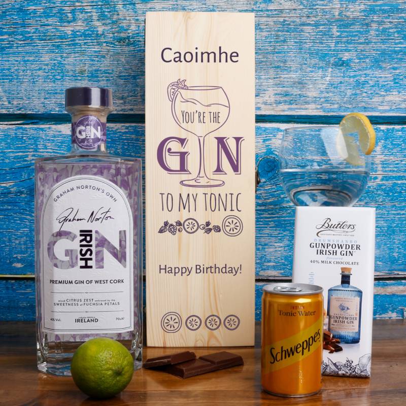 You are the Gin to my Tonic - Personalised Wooden Gin Box