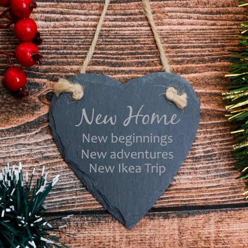 Name and Message - Personalised Heart Slate Hanging Decoration