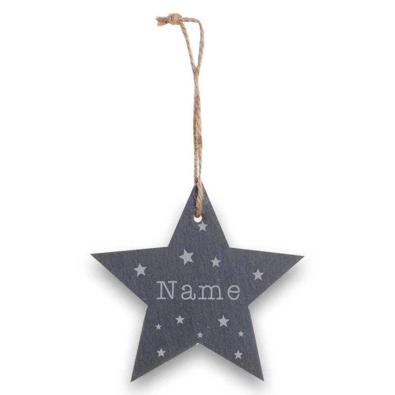 Any Name - Personalised Round Slate Hanging Decoration