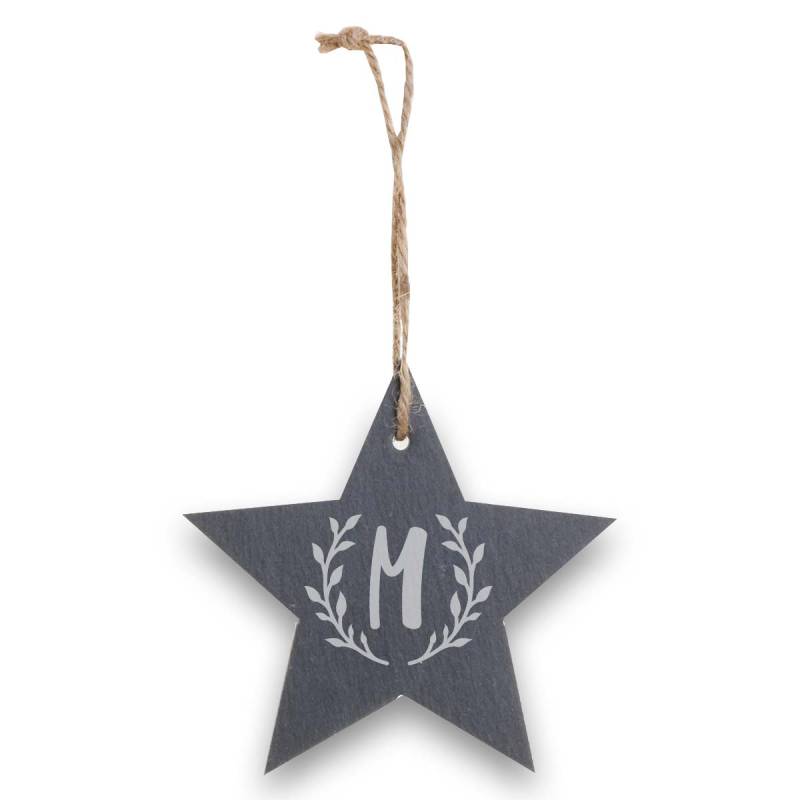 Any Initial - Personalised Star Slate Hanging Decoration