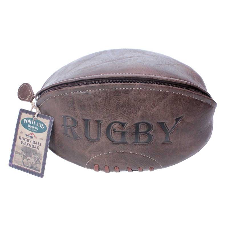 Heritage Vintage Leather Look Rugby Washbag