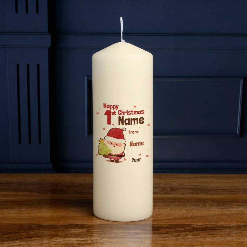 Happy 1st Christmas - Personalised Candle