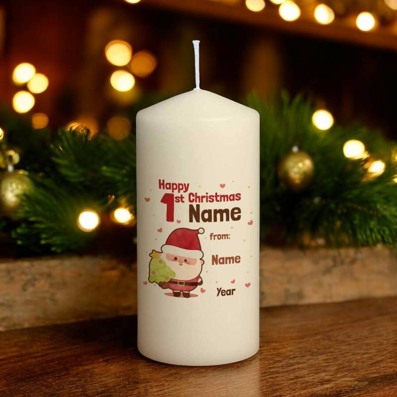 Happy 1st Christmas - Personalised Candle