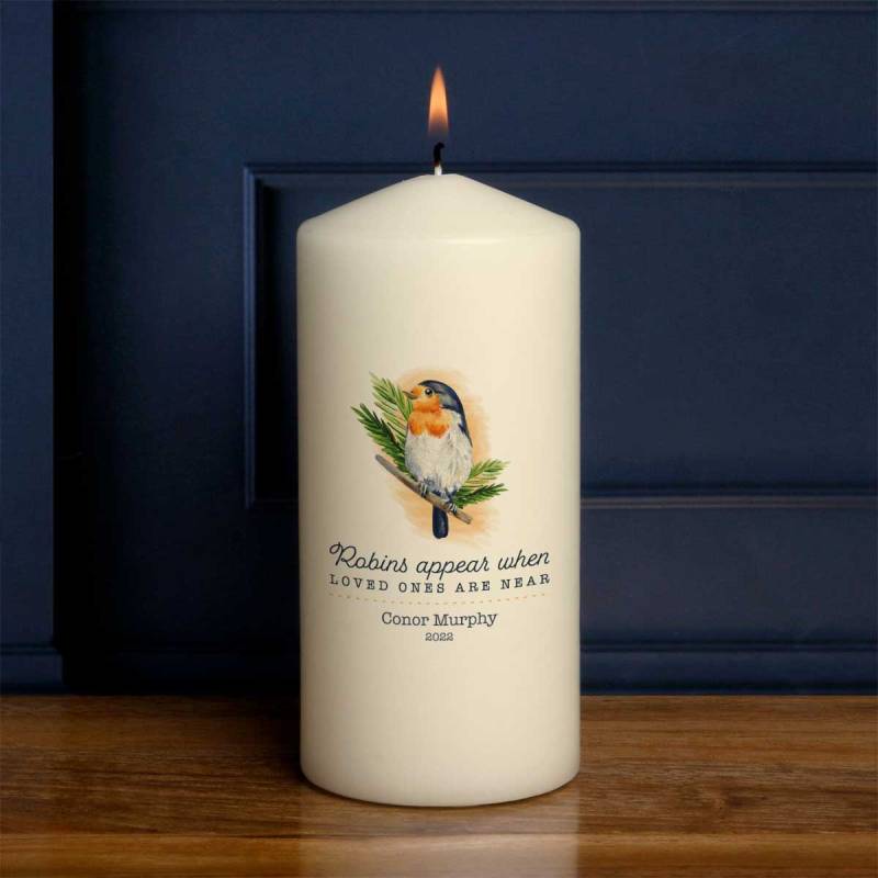 Robins Appear When Loved Ones Are Near New - Personalised Candle