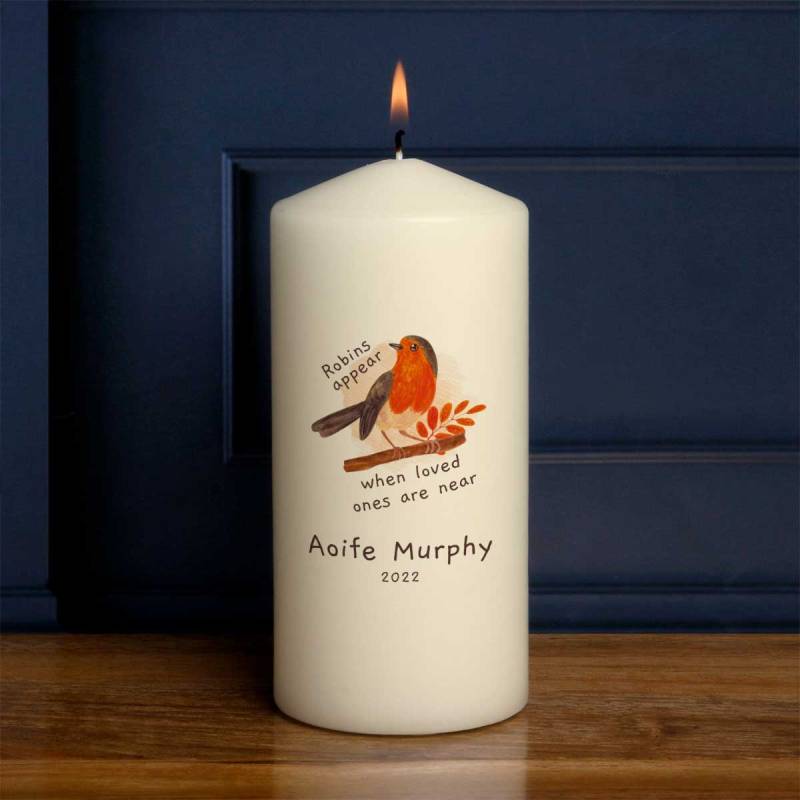 Robins Appear When Loved Ones Are Near - Personalised Candle