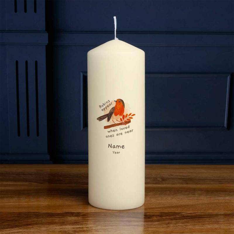 Robins Appear When Loved Ones Are Near - Personalised Candle