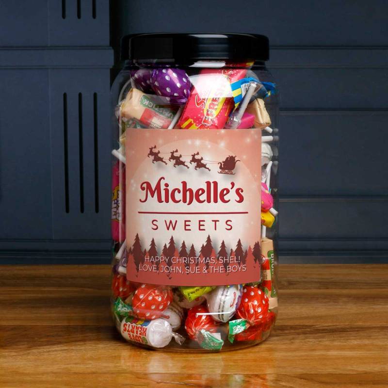 Santa Sleigh - Personalised Sweets Jar