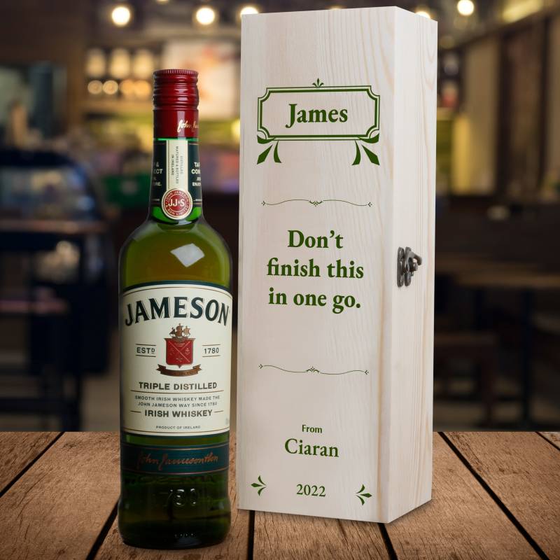 Any Text - Personalised Whiskey Wooden Box