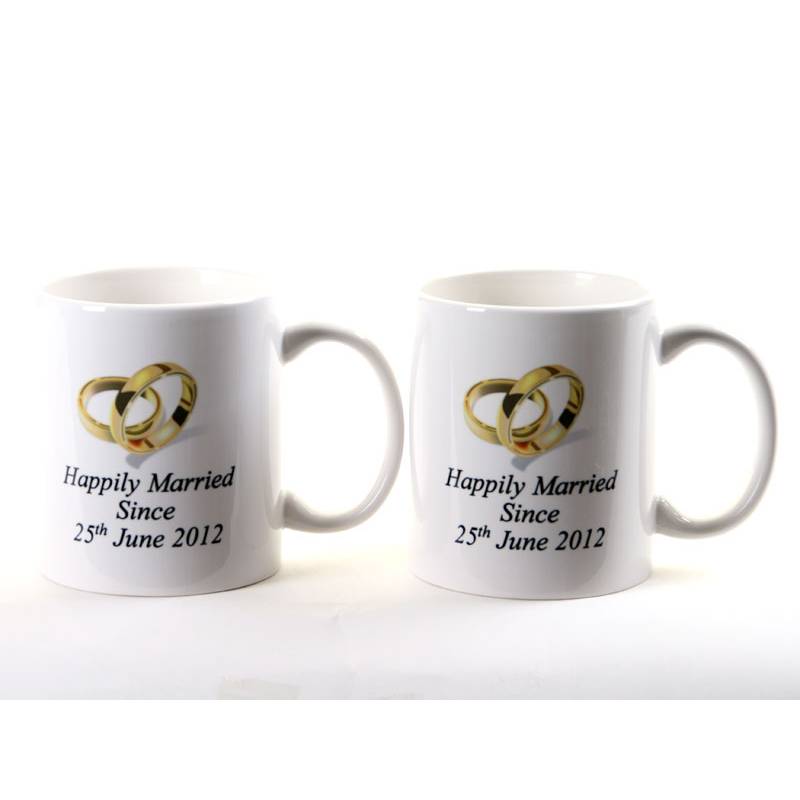 Mr and Mrs Happily Married Personalised Mugs