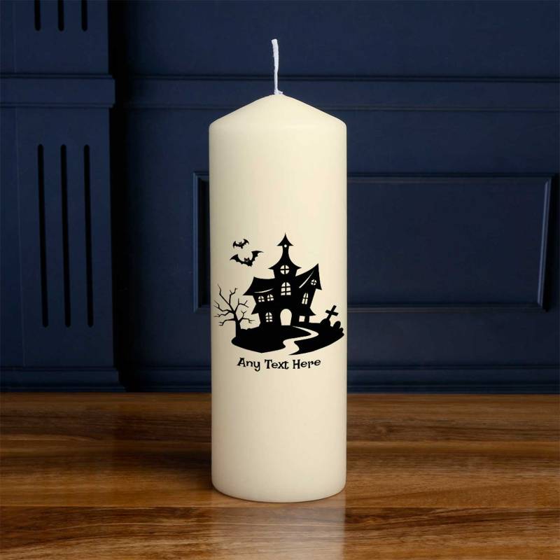 Haunted Castle Silhouette - Personalised Candle