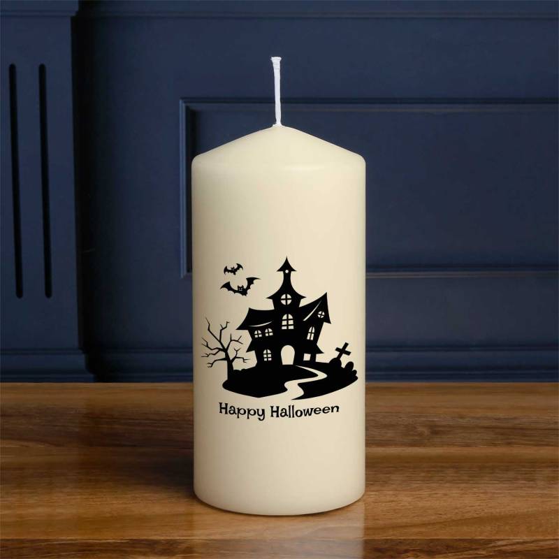 Haunted Castle Silhouette - Personalised Candle