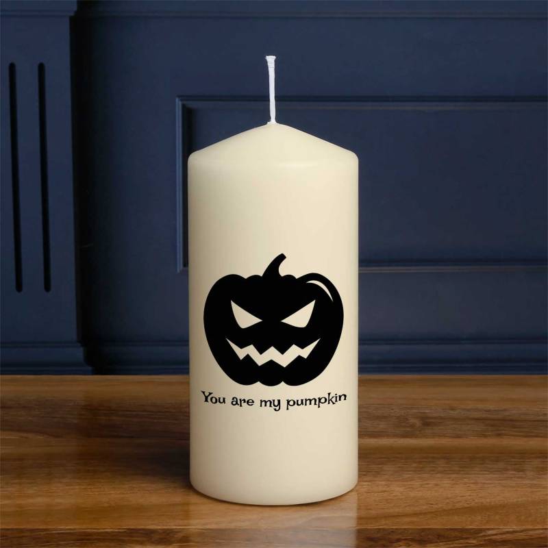 Pumpkin Silhouette - Personalised Candle