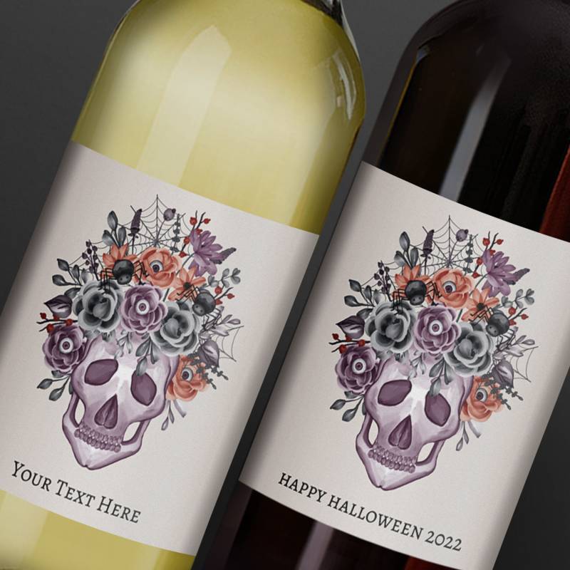 Flowery Skull - Personalised Wine