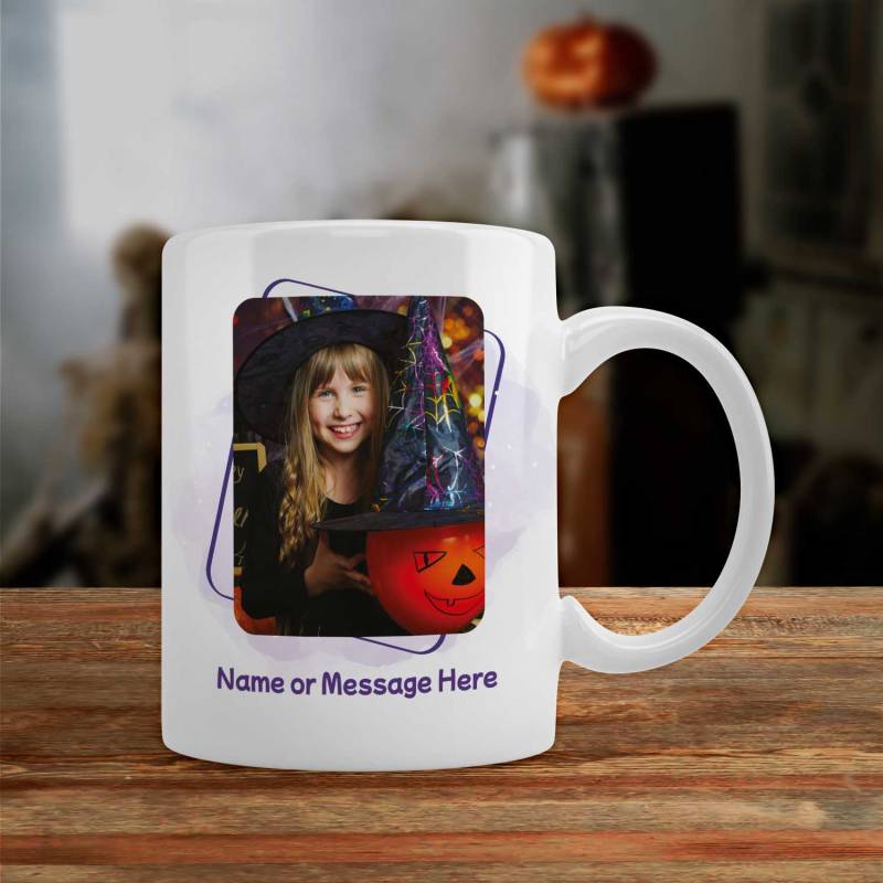 Any Photo And Message Little Witch - Halloween Personalised Mug