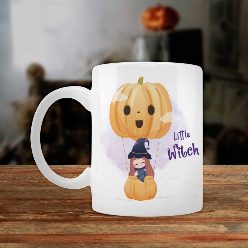 Any Photo And Message Little Witch - Halloween Personalised Mug