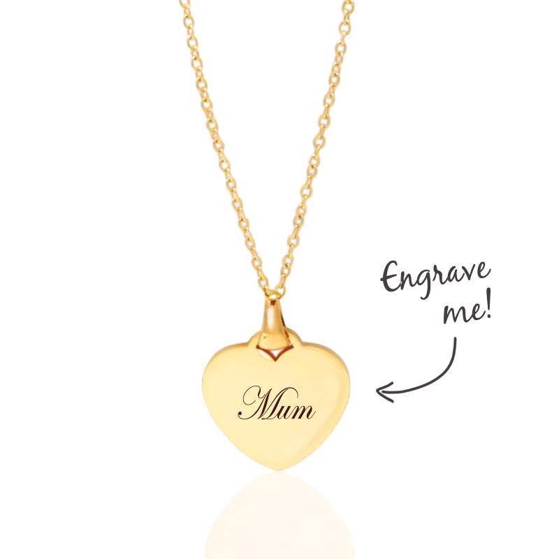 Personalised Heart Pendant Engraved Necklace