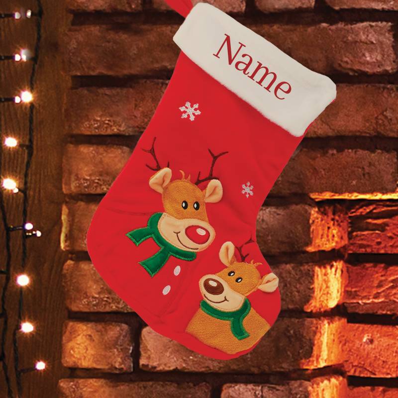 Reindeer Personalised Christmas Stocking