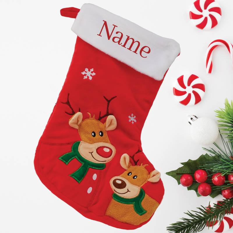 Reindeer Personalised Christmas Stocking