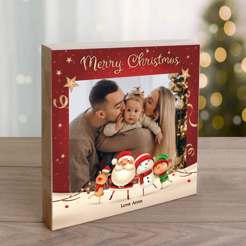 Santa's Friends Personalised Christmas Wooden Photo Blocks