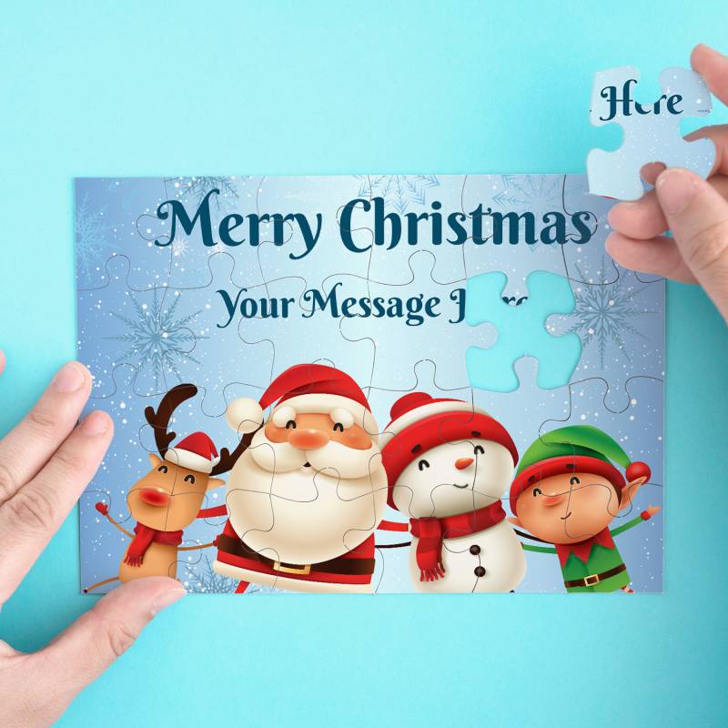 Merry Christmas Santa's Friends Personalised Jigsaw