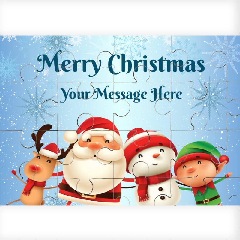 Merry Christmas Santa's Friends Personalised Jigsaw