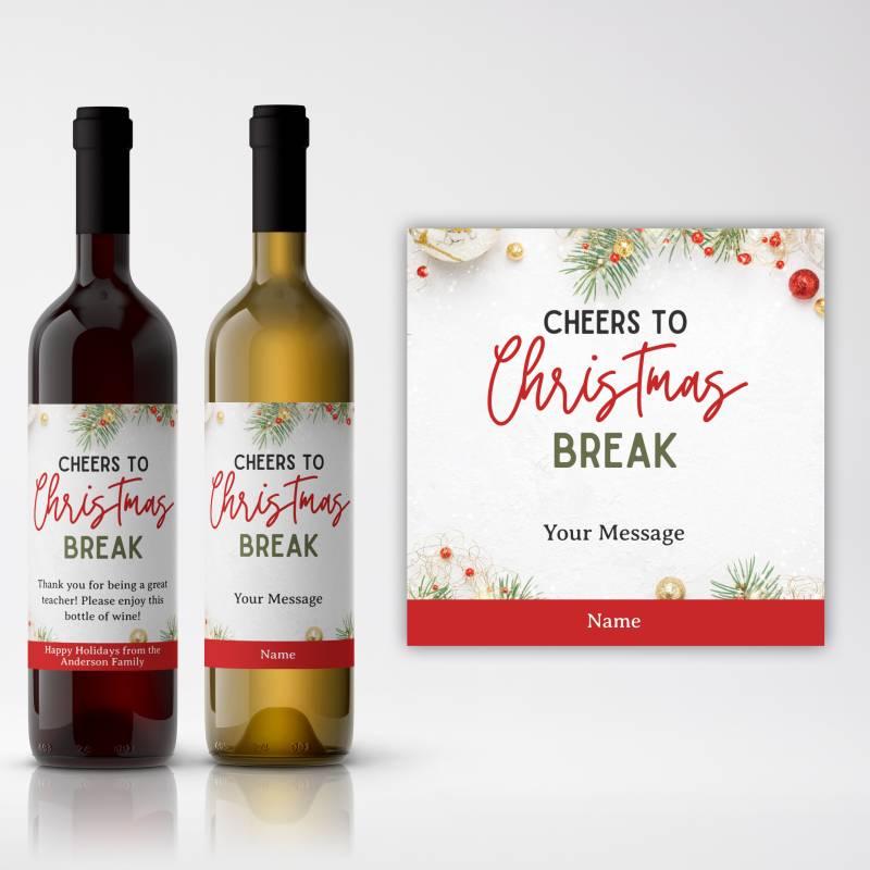 Cheers to Christmas Break Personalised Wine