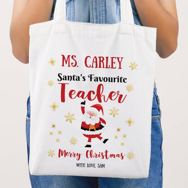 Santa's Favourite Teacher - Personalised Tote Bag