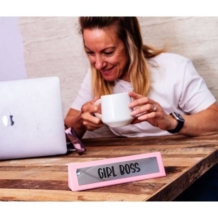 Wooden Desk Sign - Girl Boss