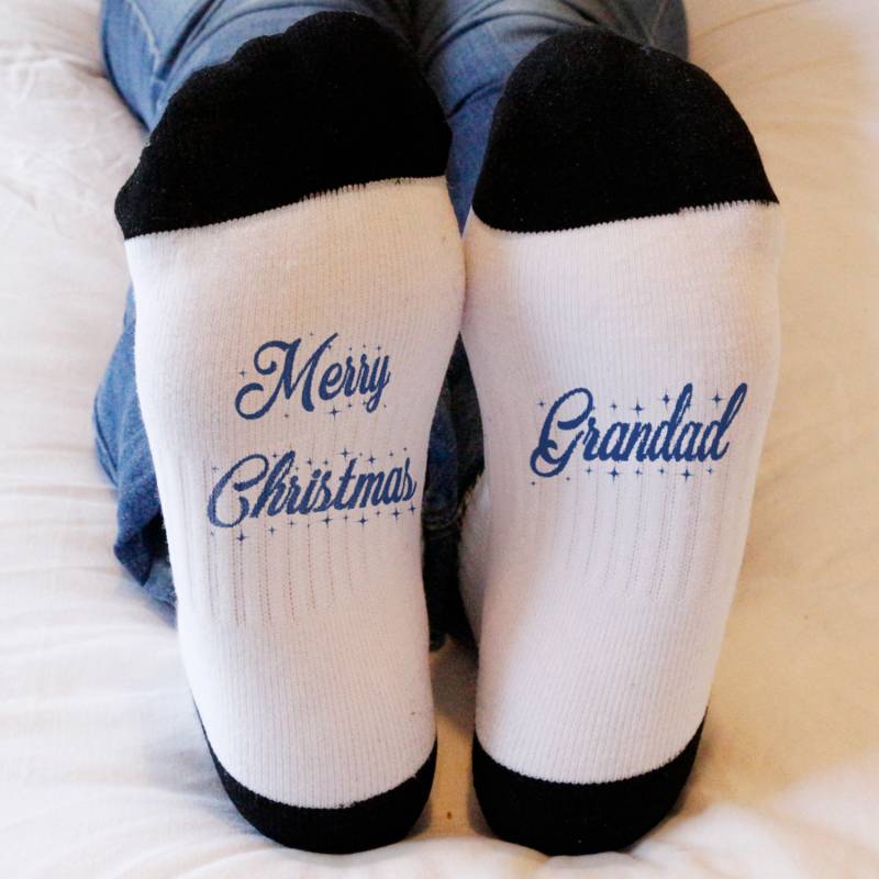 Snow Flakes Any Eight Photos and Message - Personalised Christmas Socks