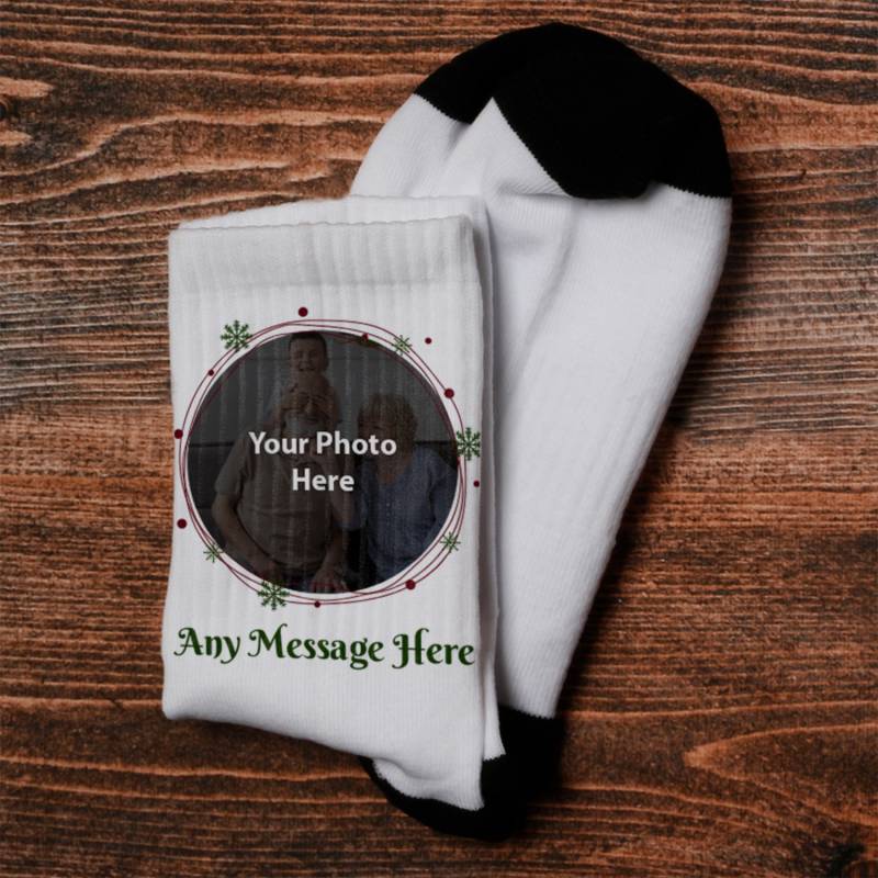 Any Photo and Message - Personalised Christmas Socks