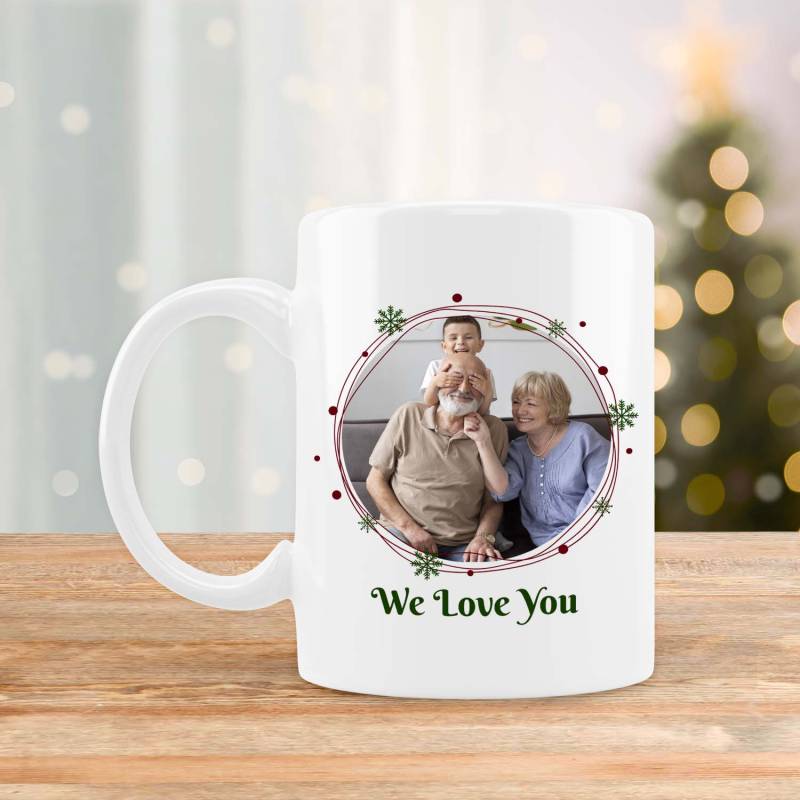 Any Message and Photo Personalised Christmas Mug